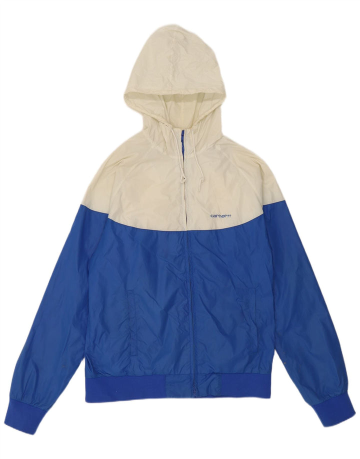 Carhartt Γυναικείο μπουφάν βροχής με κουκούλα UK 14 Medium Blue Colorblock Nylon