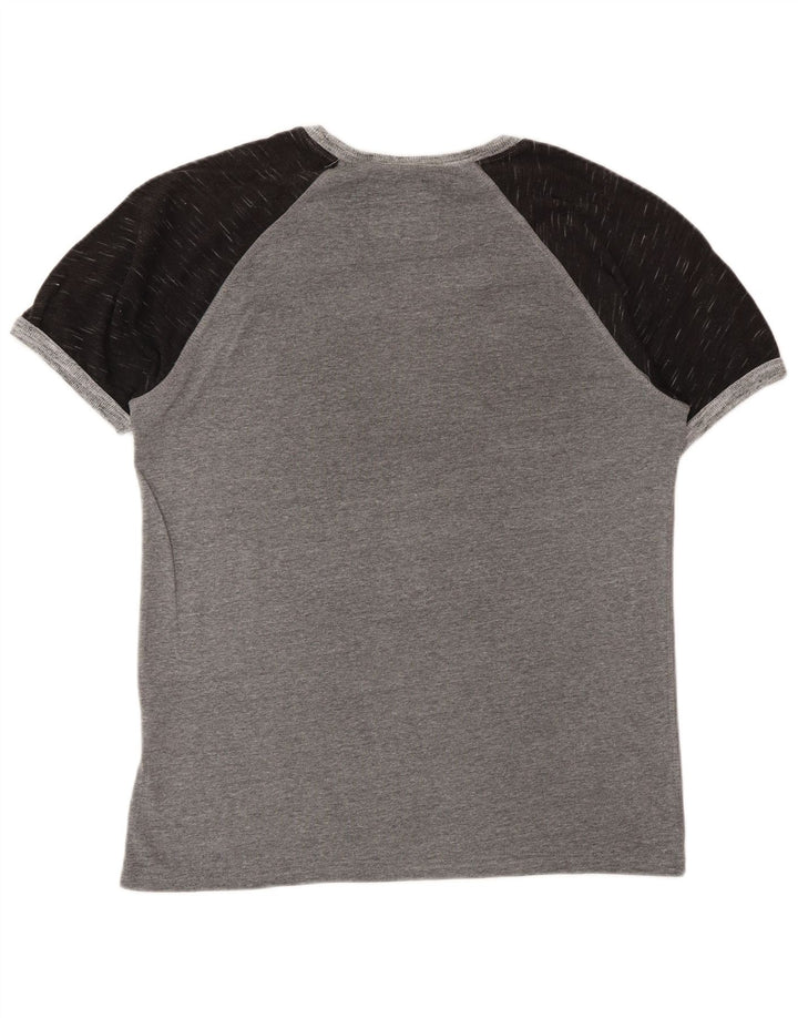 Ανδρικό γραφικό μπλουζάκι SUPERDRY Top Large Grey Colourblock Βαμβακερό