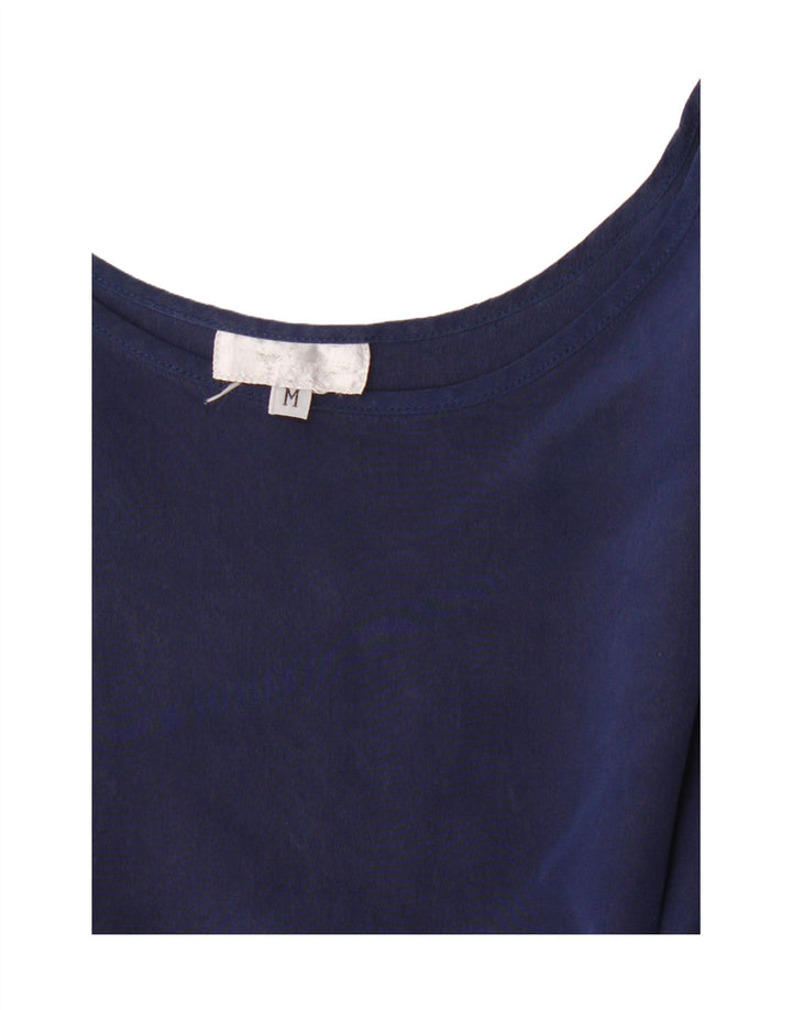 Vintage γυναικεία αμάνικη μπλούζα τοπ UK 14 Medium Navy Blue