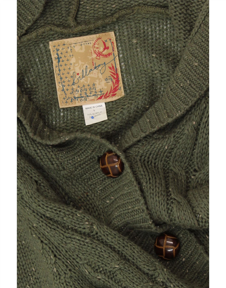 BILLABONG Γυναικεία ζακέτα Longline UK 14 Large Green Flecked