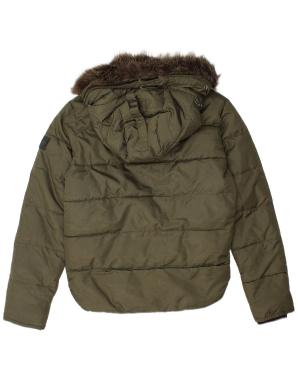 Ανδρικό μπουφάν με κουκούλα SUPERDRY UK 36 Small Khaki Nylon
