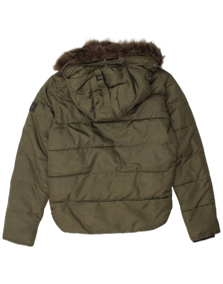Ανδρικό μπουφάν με κουκούλα SUPERDRY UK 36 Small Khaki Nylon