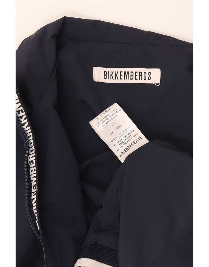 Bikkembergs Boys Bomber Jacket 9-10 Years Navy Blue Colorblock Polyester