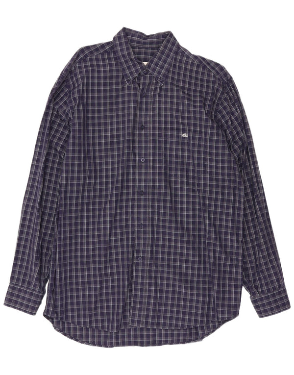 Ανδρικό πουκάμισο Lacoste νούμερο 42 Large Navy Blue Check Cotton