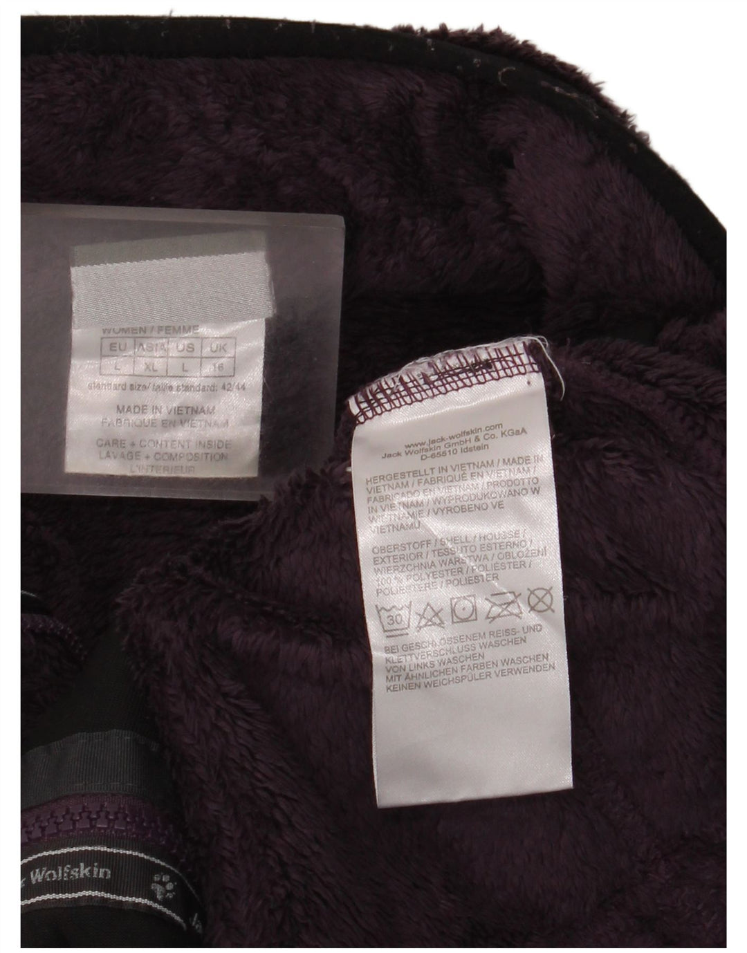 Jack Wolfskin Γυναικείο Fleece Jacket UK 16 Large Purple Polyester