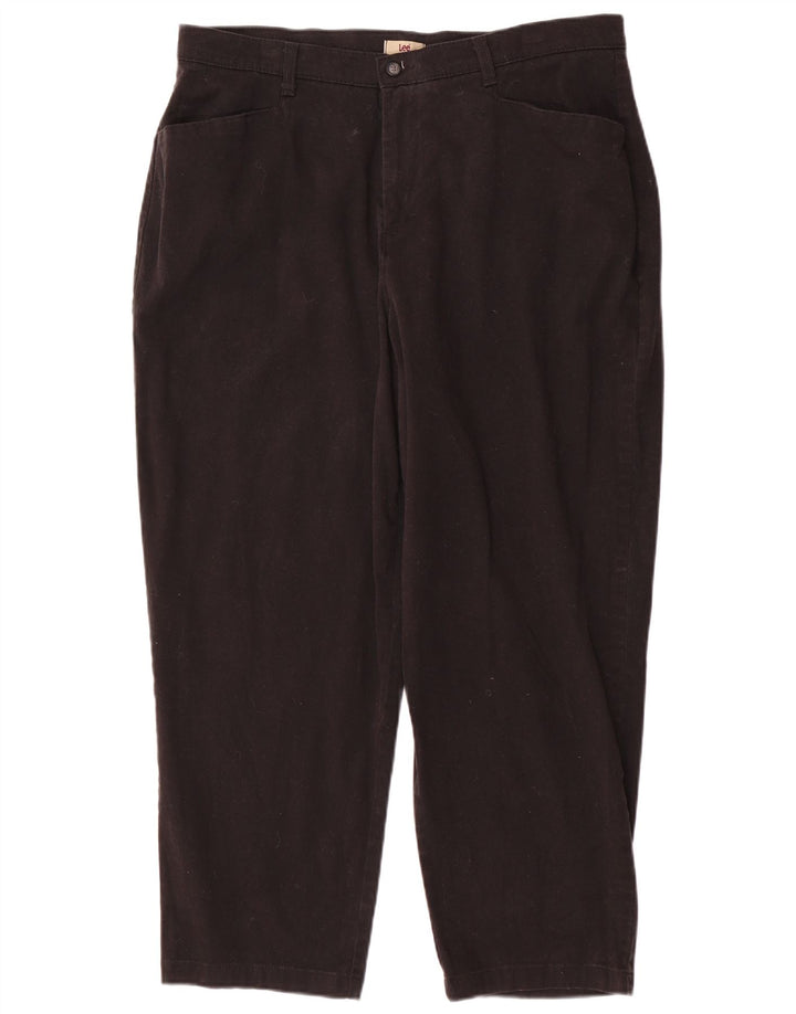 Lee Γυναικείο Crop Casual Παντελόνι US 18 2XL W38 L28 Μαύρο βαμβακερό