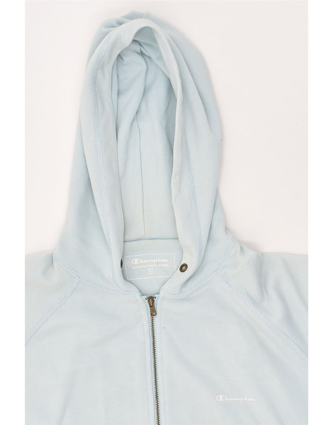 CHAMPION Womens Zip Hoodie Sweater UK 16 Large Blue Cotton | Vintage Champion | Thrift | Second-Hand Champion | Used Clothing | Messina Hembry 