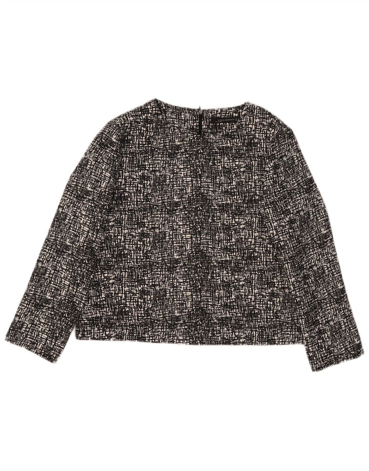 Zara γυναικεία μπλούζα Crop 3/4 μανίκια UK 14 μεσαίου μαύρου πολυεστέρα