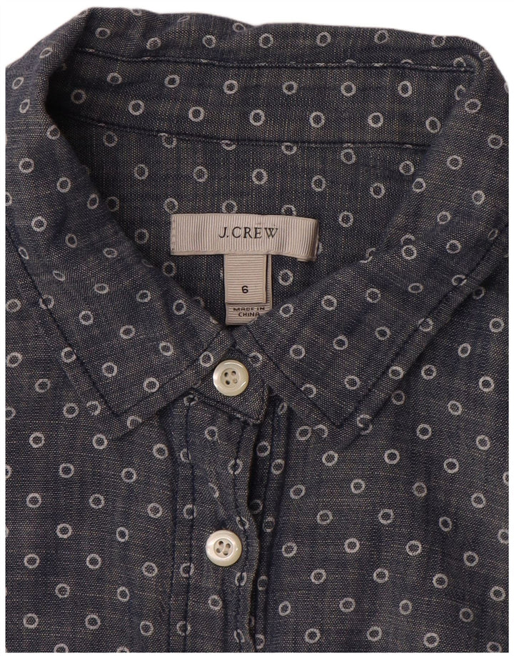 J. CREW Γυναικείο πουλόβερ Πουκάμισο US 6 Μεσαίων Μπλε στίγματα
