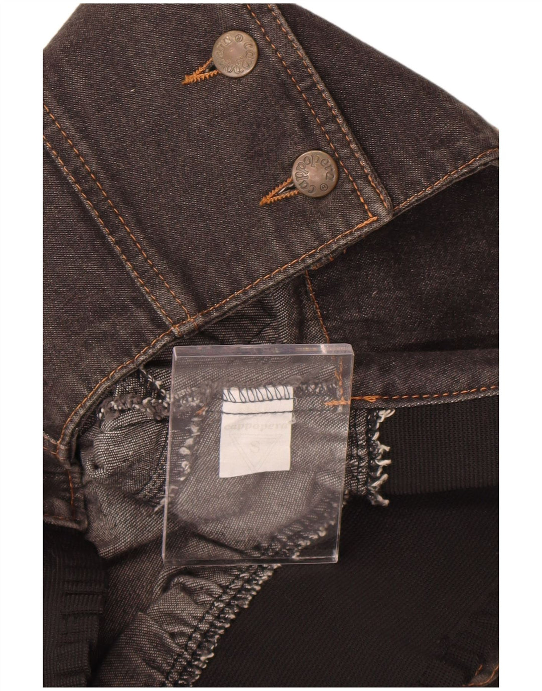 Cappopera Γυναικείο τζιν μπουφάν UK 10 Small Grey Floral Βαμβακερό