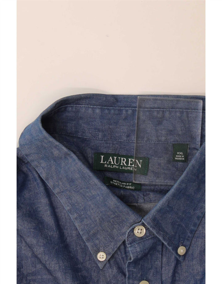 Ανδρικό πουκάμισο Ralph Lauren κανονική εφαρμογή 2XL Navy Blue Floral Elastane