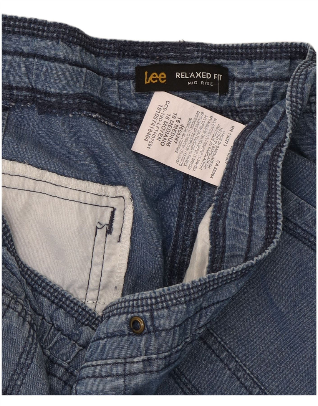 Lee Γυναικείο Σορτς Βερμούδα UK 16 2XL W38 Μπλε Βαμβακερό σε χαλαρή εφαρμογή