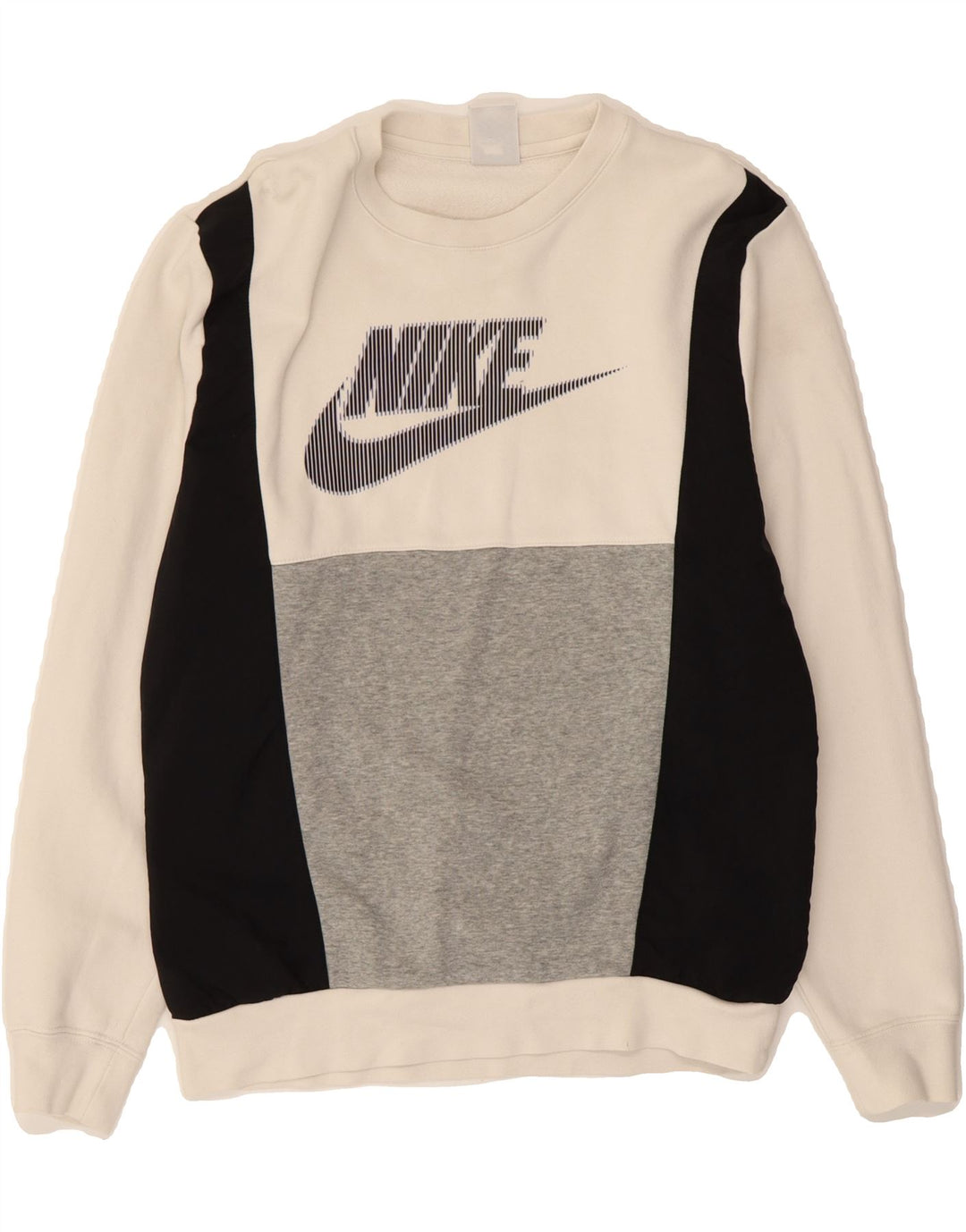 Ανδρικό γραφικό φούτερ NIKE Jumper Small White Colourblock Βαμβακερό