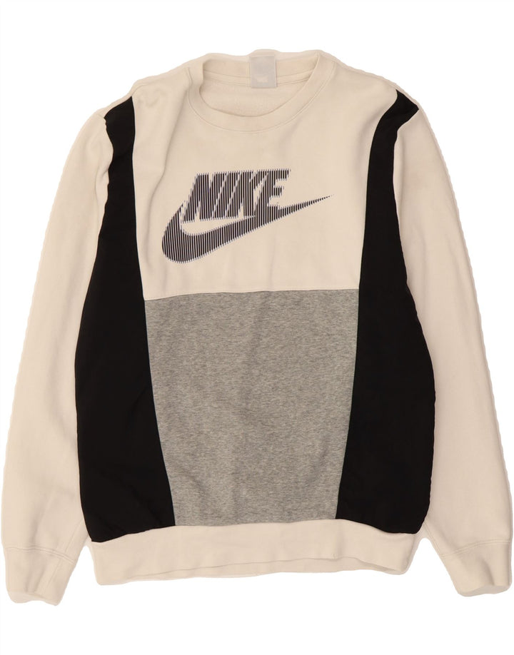 Ανδρικό γραφικό φούτερ NIKE Jumper Small White Colourblock Βαμβακερό