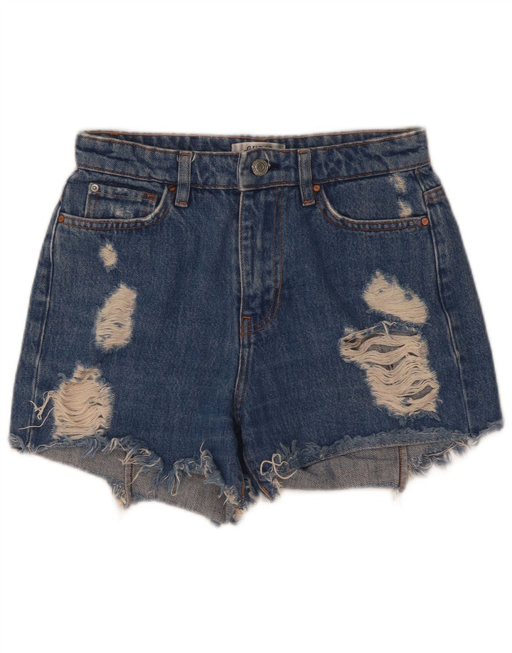 Γυναικείο τζιν σορτς Guess Distressed W25 XS Blue Polyester