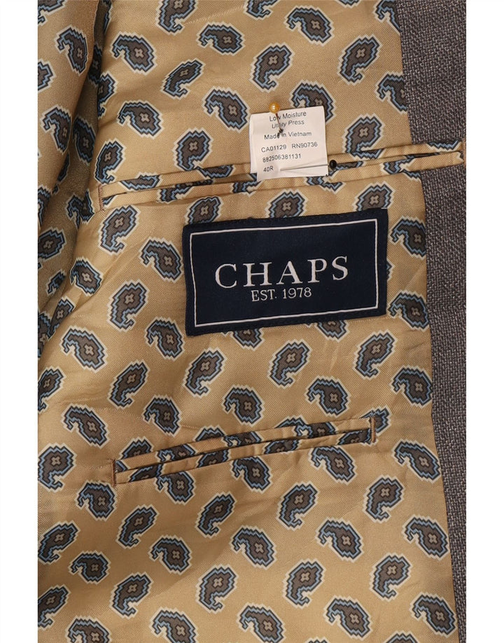 Chaps Mens 2 Button Blazer Jacket UK 40 Large Grey Polyester