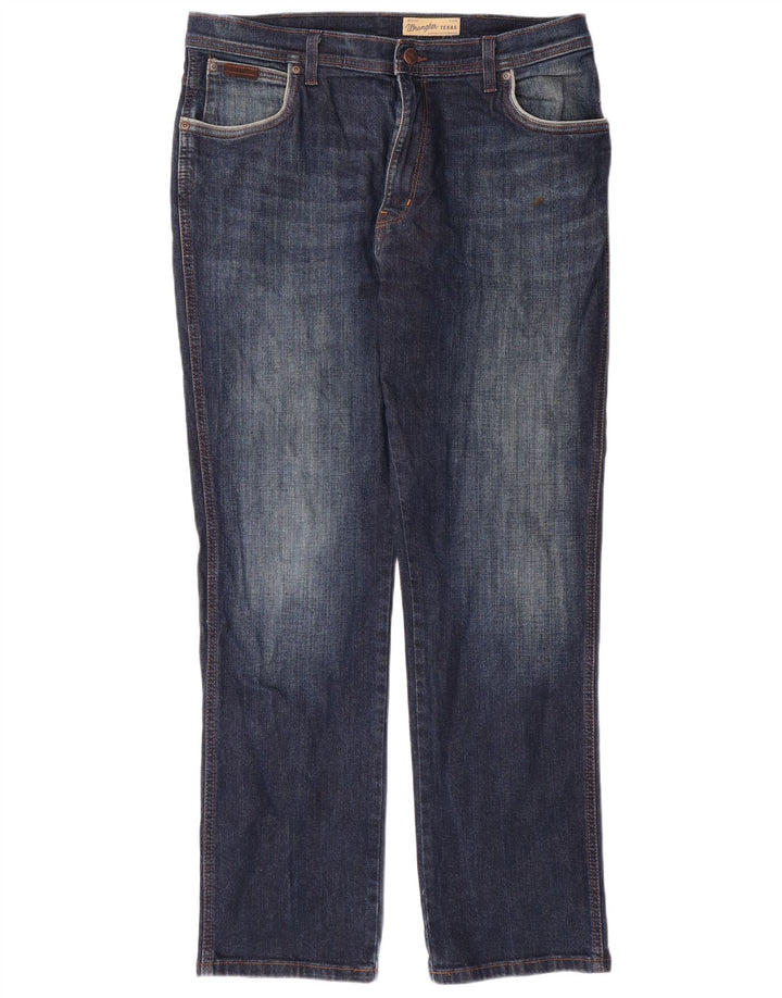 WRANGLER Ανδρικό Texas Stretch Straight Jeans W38 L32 Μπλε βαμβακερό