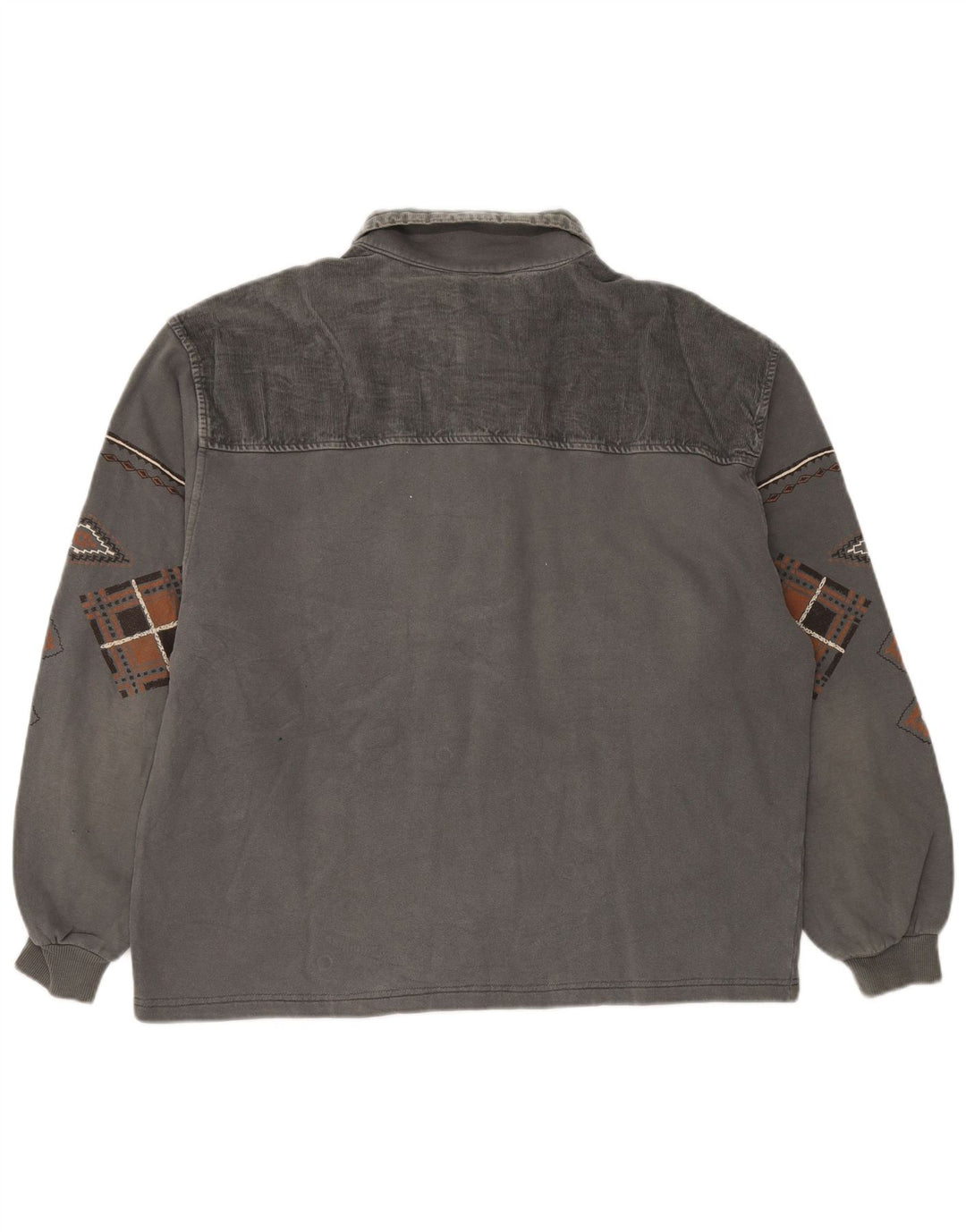 Chewan Ανδρικό φούτερ Polo με λαιμόκοψη Jumper XL Γκρι γεωμετρικό