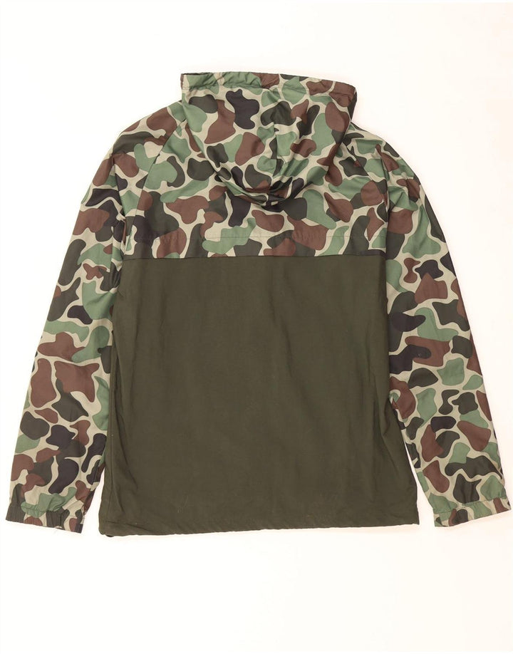 Ανδρικό μπουφάν βροχής με κουκούλα ADIDAS UK 38 Medium Khaki Camouflage Polyamide