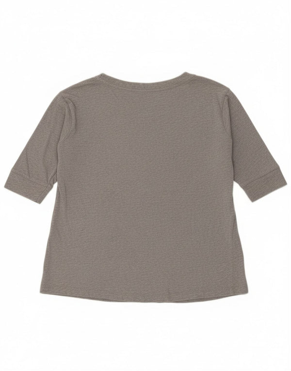 Champion Womens Heritage Fit Graphic Top 3/4 Sleeve UK 14 Medium Grey