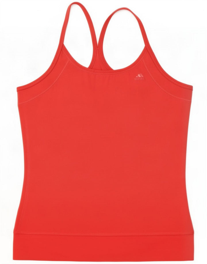 Adidas Γυναικείο γιλέκο Climalite Top UK 12 Μεσαίου κόκκινου πολυεστέρα