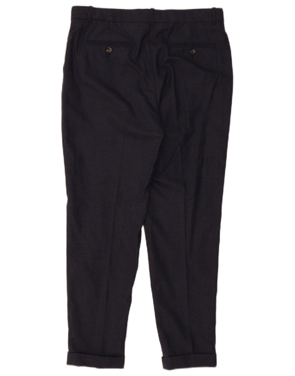 Massimo Dutti γυναικείο παντελόνι EU 38 Small W28 L26 Navy Blue Spotted