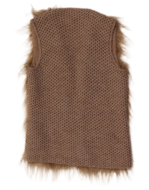 Benetton Γυναικείο Αμάνικο Ζακέτα UK 10 Small Beige