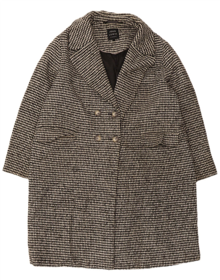 John Lewis Γυναικείο παλτό με διπλό στήθος UK 18 XL Μαύρο Houndstooth