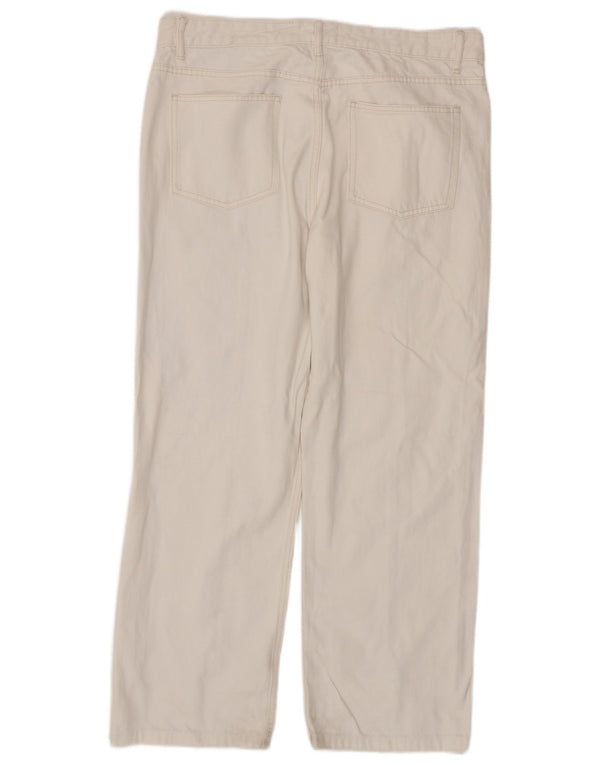 Zara γυναικείο ψηλόμεσο τζιν EU 46 2XL W36 L29 Λευκό βαμβακερό