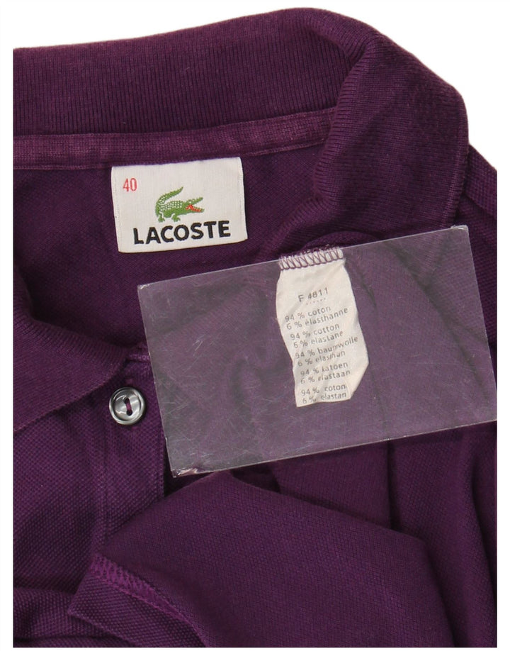 Γυναικείο πουκάμισο Polo Lacoste Νούμερο 40 Βαμβακερό μεσαίο μωβ