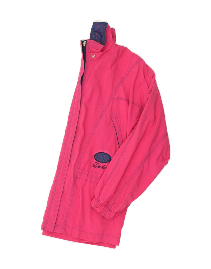 DIADORA Womens Oversized Tracksuit Top Jacket UK 10 Small Pink Nylon | Vintage Diadora | Thrift | Second-Hand Diadora | Used Clothing | Messina Hembry 