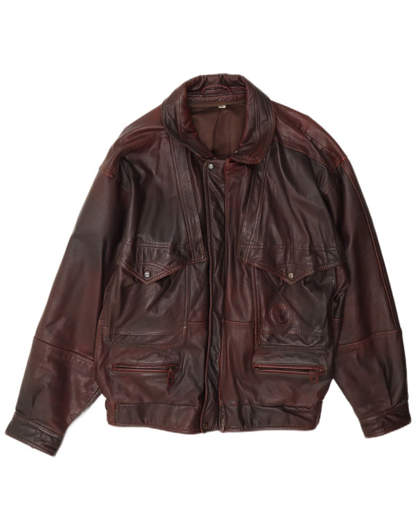 Vintage Ανδρικό Δερμάτινο Μπουφάν IT 50 Large Burgundy