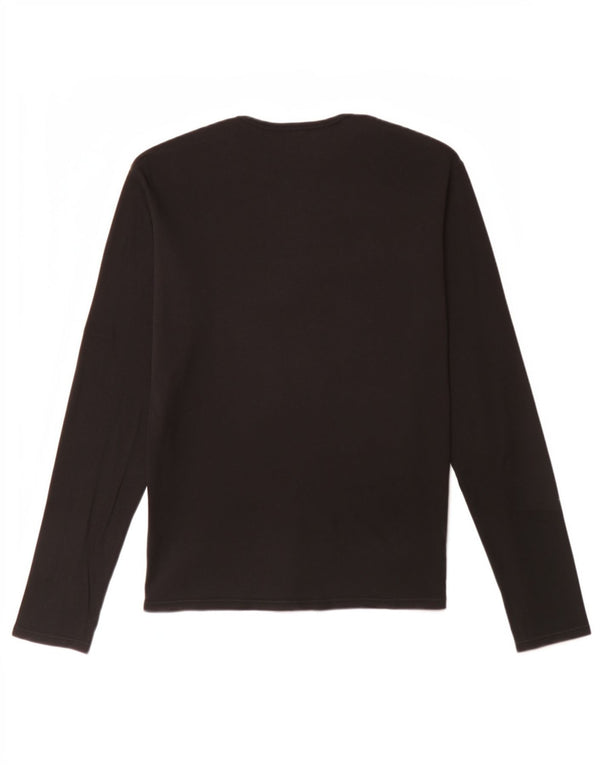 Benetton Womens Long Sleeve Regular Fit T-Shirt Top UK 16 Large Black