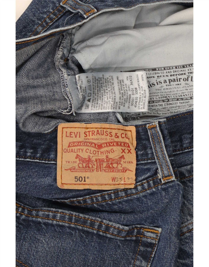 Levi's Mens 501 Straight Jeans W36 L28 Blue Cotton