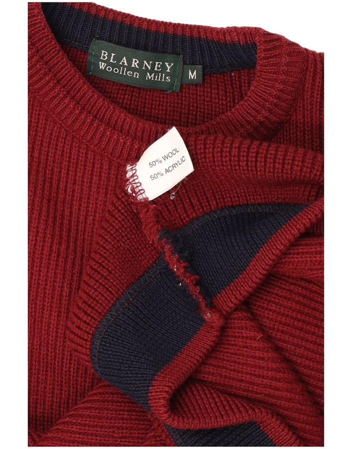 Ανδρικό πουλόβερ Blarney Crew Neck Jumper από μεσαίο μπορντό μαλλί