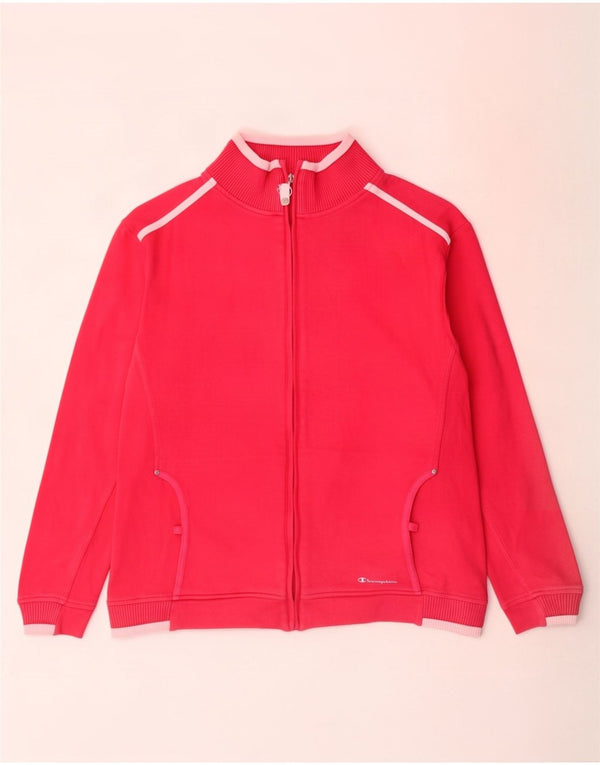 Champion Womens Easy Fit Top Jacket UK 16 Large Pink Colourblock