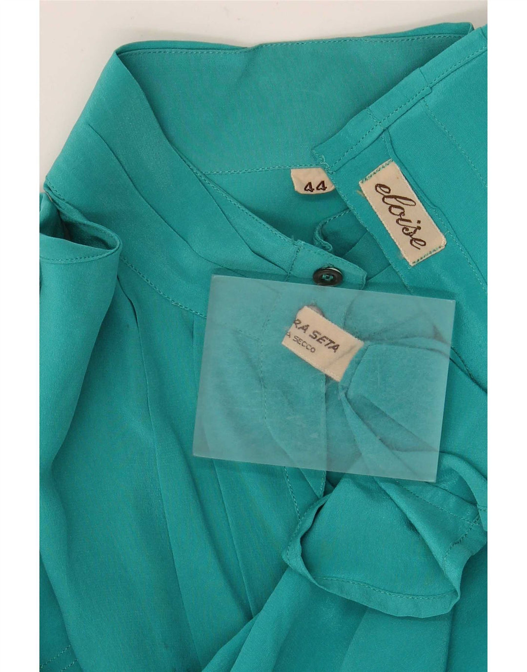 Vintage Γυναικείο Πουκάμισο Μπλούζα IT 44 Medium Turquoise Silk