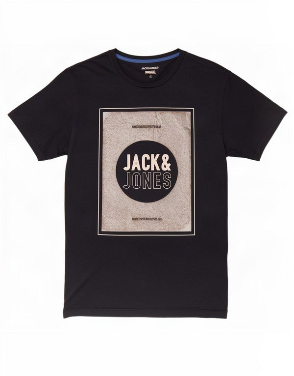 Jack & Jones Ανδρικό μπλουζάκι με κανονική εφαρμογή γραφικό μπλουζάκι μεγάλο μπλε ναυτικό βαμβακερό