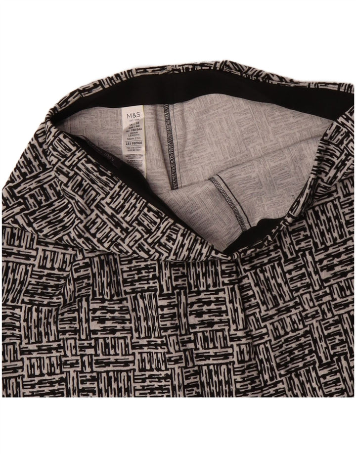 Marks & Spencer Γυναικεία φούστα A-Line UK 16 Μεγάλη W34 Μαύρη γεωμετρική