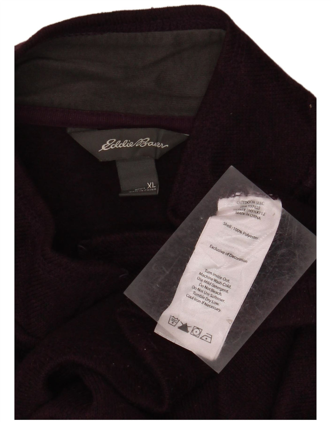 EDDIE BAUER Ανδρικό φούτερ με φερμουάρ Jumper XL Μωβ πολυεστέρας