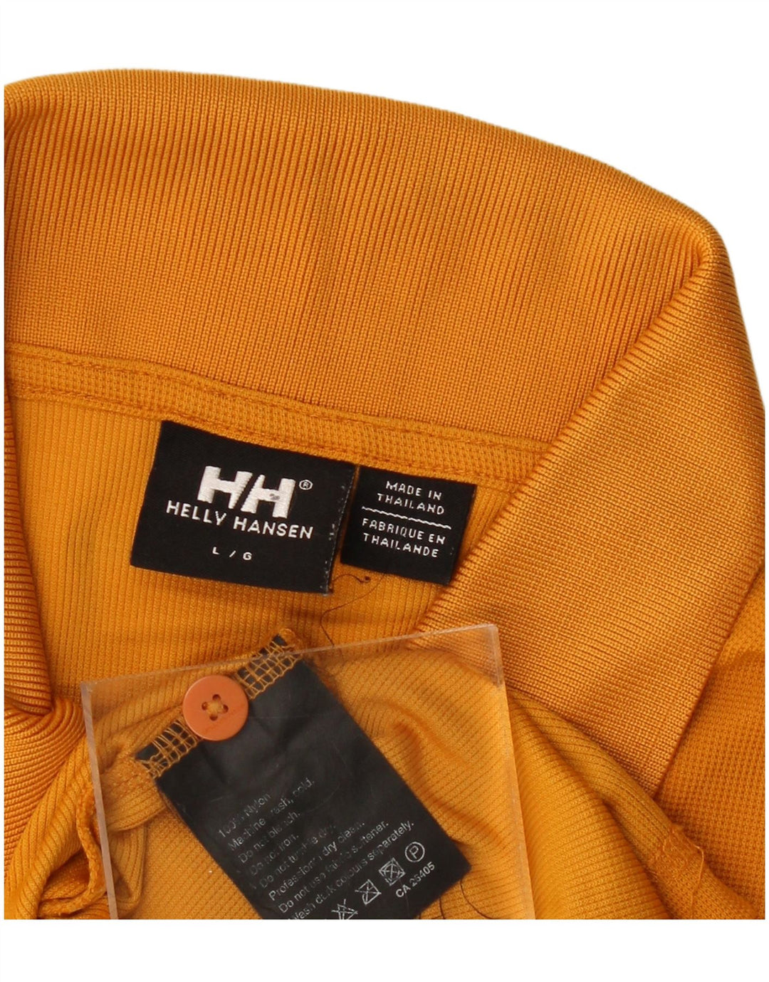 HELLY HANSEN Mens Polo Shirt Large Yellow Nylon