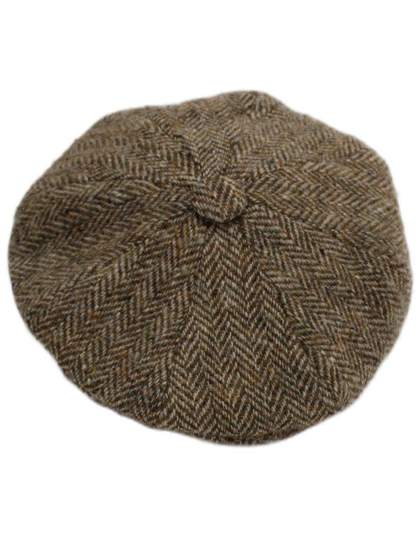Harris Tweed Ανδρικό Flat Cap Μικρό Γκρι Ψαροκόκκαλο New Wool Classic