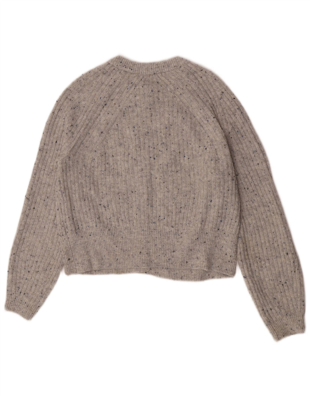 Marks & Spencer Γυναικείο πουλόβερ Crop Cardigan UK 12 Medium Grey Flecked