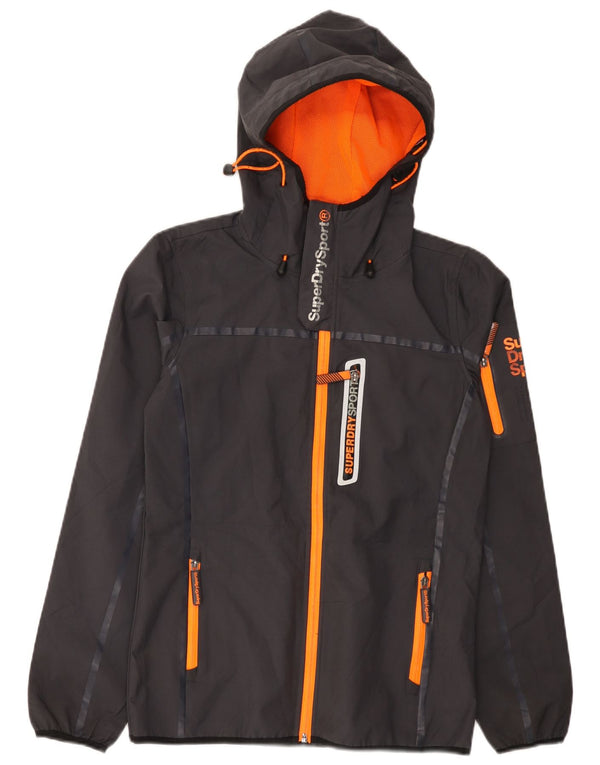 Ανδρικό μπουφάν βροχής με κουκούλα Superdry UK 34 XS Grey Polyester