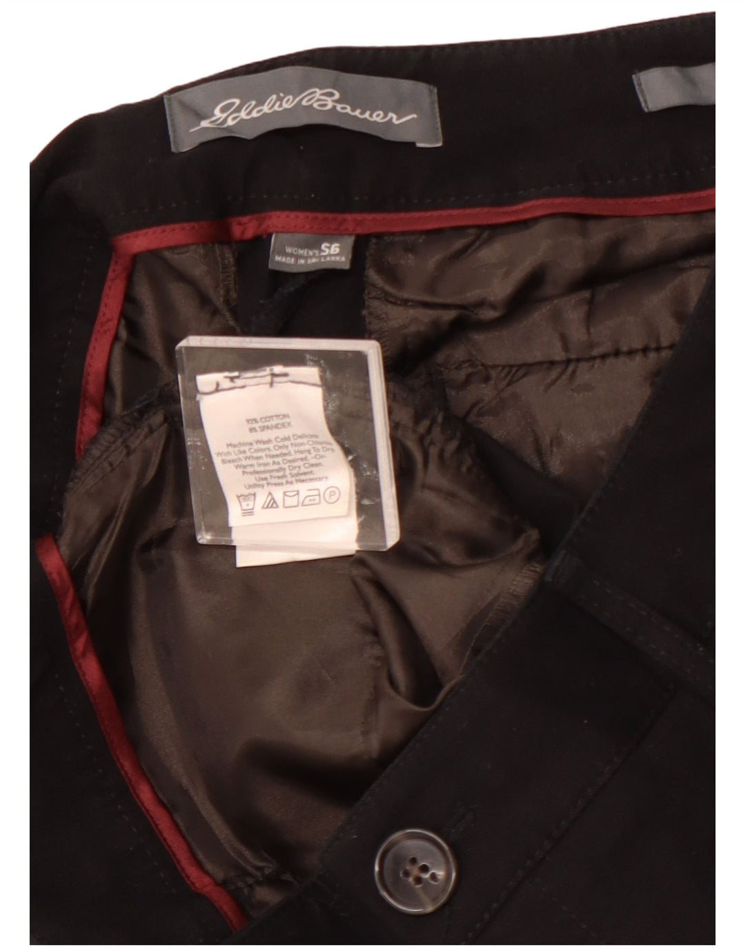 EDDIE BAUER Γυναικείο καμπυλωτό παντελόνι casual US 6 Medium W28 L29 μαύρο