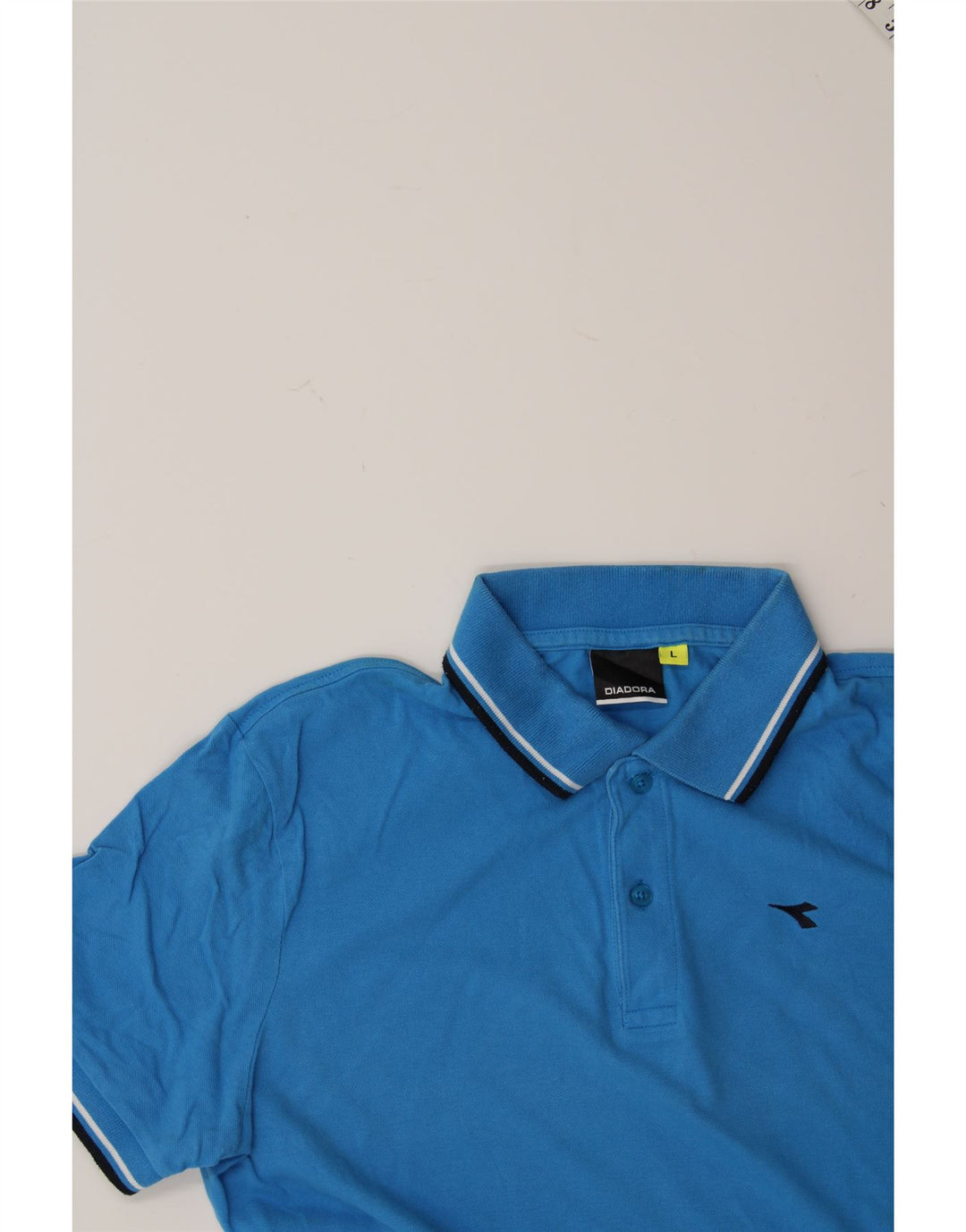 DIADORA Mens Polo Shirt Large Blue Cotton Vintage Diadora and Second-Hand Diadora from Messina Hembry 