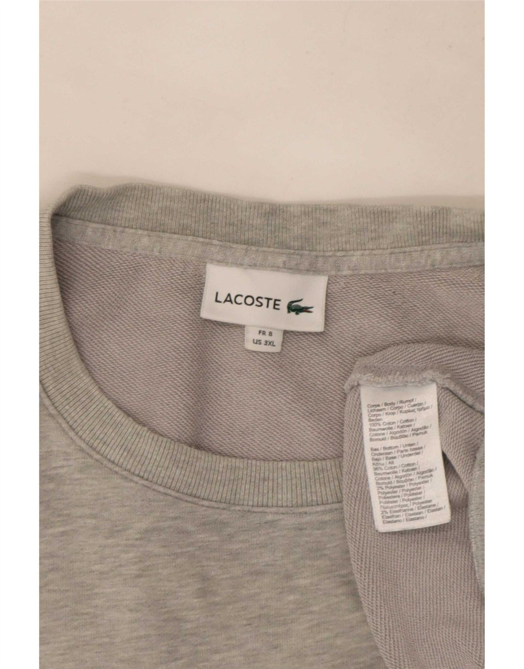 Ανδρικό φούτερ Lacoste Jumper Size 8 3XL Γκρι βαμβακερό