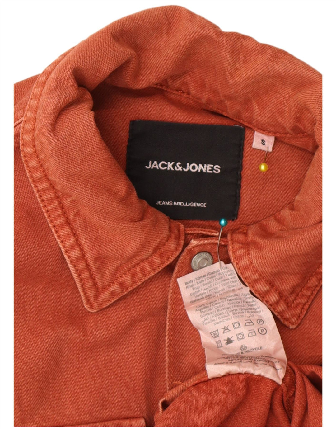 Jack & Jones Ανδρικό τζιν πουκάμισο μικρό καφέ βαμβακερό