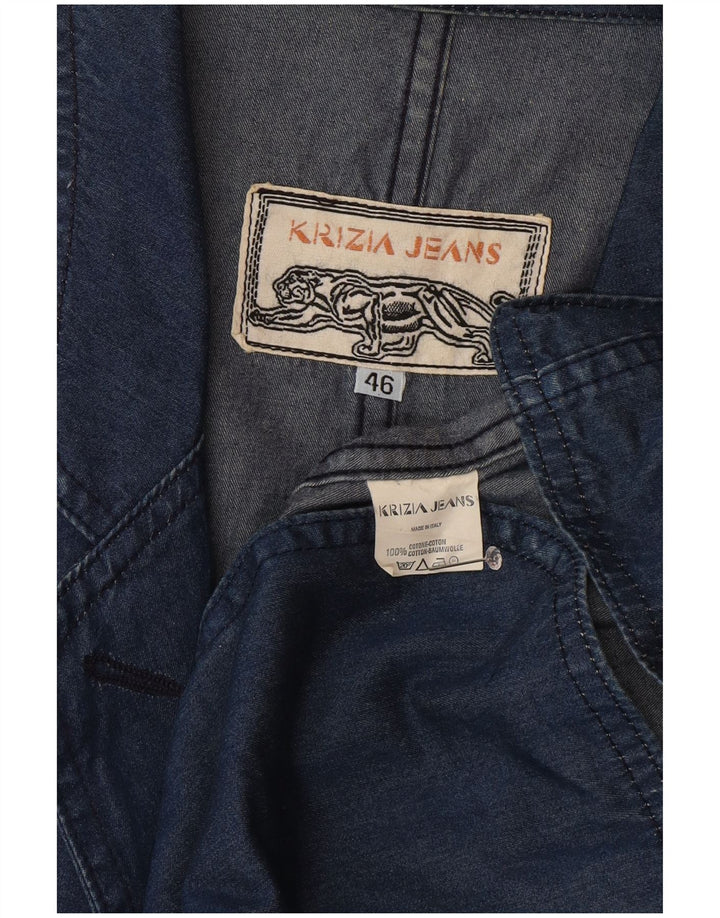 Krizia Jeans Γυναικείο τζιν μπουφάν 1 κουμπάκι IT 46 μεγάλο μπλε βαμβακερό