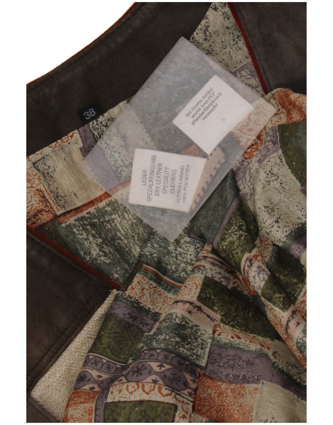 Γυναικείο γραφικό Suede Gilet VINTAGE μεσαίο πολύχρωμο χρώμα EU 38